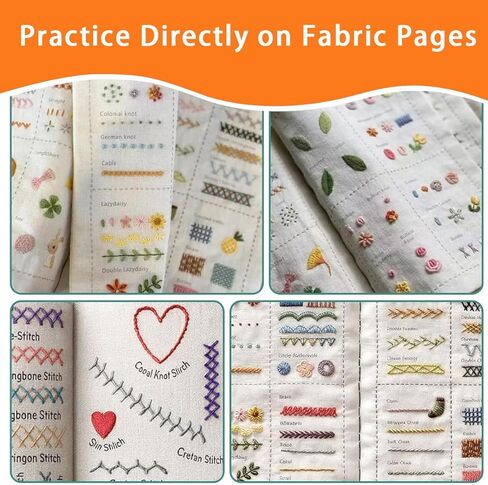 The Ultimate Embroidery Learning Book, Embroidery Stitch Book with Multiple Sewing Kit, DIY Sewing Books of Stitches for Beginners and Enthusiast, 106 Unique Patterns in Saudi Arabia