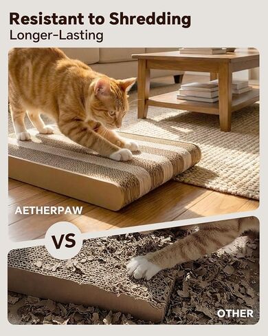 Striped Cat Scratcher, 23.7" H L-Shaped Wall-Leaning Pad, 3 in 1 Recreational Mode, Extra-Thick Cardboard with Bell Toy Ball for Indoor Cats in Saudi Arabia