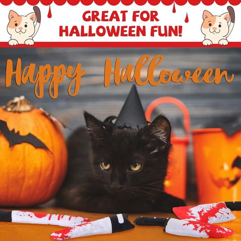 Honoson 8 Pcs Knife Cat Chew Toys Catnip Toys Interactive Stuffed Kitten Chew Toys Teething Resistant for Christmas Halloween Indoor Kitten Cats Boredom Relief Teeth Cleaning(Knife Pattern) in Saudi Arabia