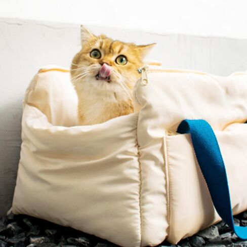 Cat Backpack Pet Carrier Large Capacity Breathable Multi Functional Travel Bag for Kittens Puppies Oxford Canvas Material 39 x 27 x 20cm in Saudi Arabia
