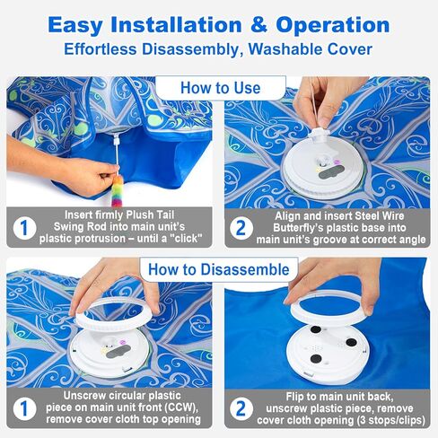 Interactive Cat Toys for Indoor Cats,[Newly Upgraded] Rechargeable Touch Activated Hide and Seek Kitten Toys for Bored Indoor Adult Cats with Fluttering (Blue) in Kuwait