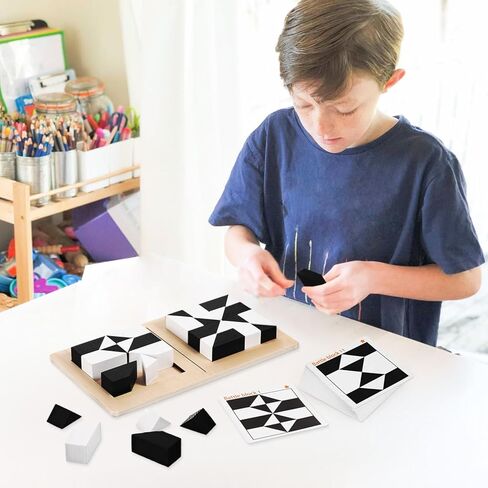 Vaguelly Hidden Building Puzzle Block Toy,Brain Teaser Puzzle Logic Toys for Kids,STEM Montessori Early Educational Toys,40 Challenges Cards,Christmas Stocking Stuffer for Boys Girls in Saudi Arabia