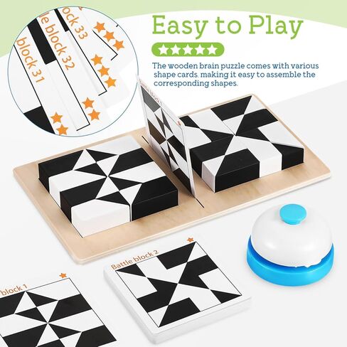 Vaguelly Hidden Building Puzzle Block Toy,Brain Teaser Puzzle Logic Toys for Kids,STEM Montessori Early Educational Toys,40 Challenges Cards,Christmas Stocking Stuffer for Boys Girls in Saudi Arabia