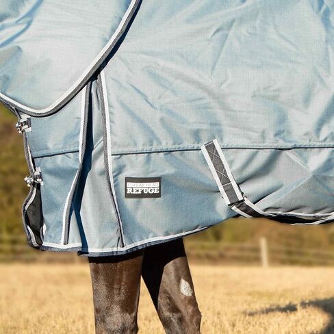 Jeffers Poplar Head Refuge 1200 Denier Turnout Blanket, Hamilton Blue, 75" – Waterproof & Breathable Horse Blanket, 240g Insulation, Adjustable Fit for Comfort & Safe Use, Durable Design in Kuwait