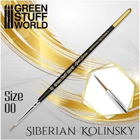 Green Stuff World for Models and Miniatures Gold Series Siberian Kolinsky Brush - Size 00 (2356) in Saudi Arabia