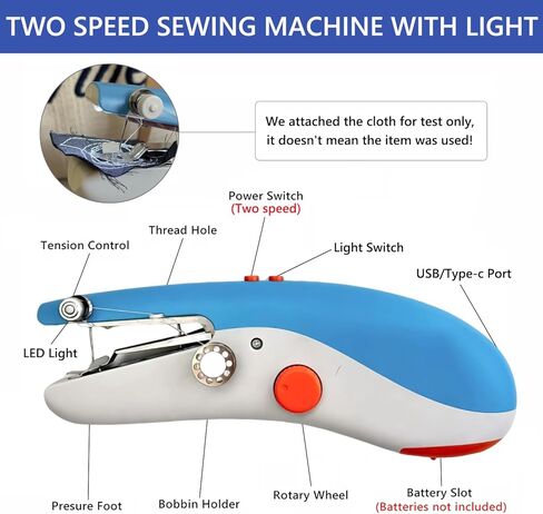 ماكينة خياطة محمولة للخياطة السريعة، ماكينة خياطة صغيرة مع أدوات خياطة للمنزل والسفر in Kuwait