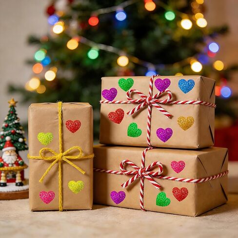 Heart Stickers, Valentines Stickers for Kids, 320Pcs 1.5 inch Large Self Adhesive Colorful Glitter Sticker for Reward Classroom Teacher Envelope Seal Mother Day Birthday Gift Decorative Label Sticker in Saudi Arabia