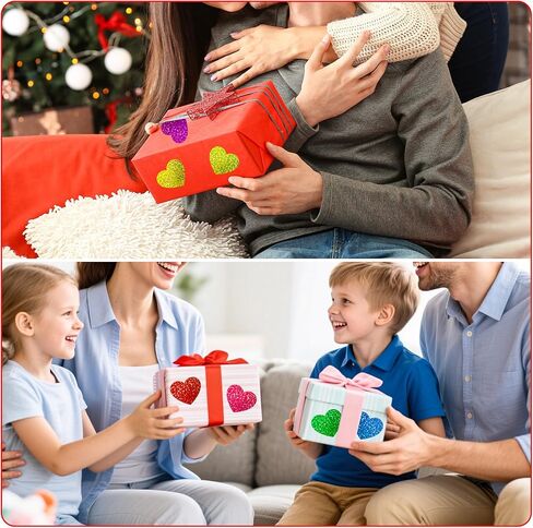 Heart Stickers, Valentines Stickers for Kids, 320Pcs 1.5 inch Large Self Adhesive Colorful Glitter Sticker for Reward Classroom Teacher Envelope Seal Mother Day Birthday Gift Decorative Label Sticker in Saudi Arabia