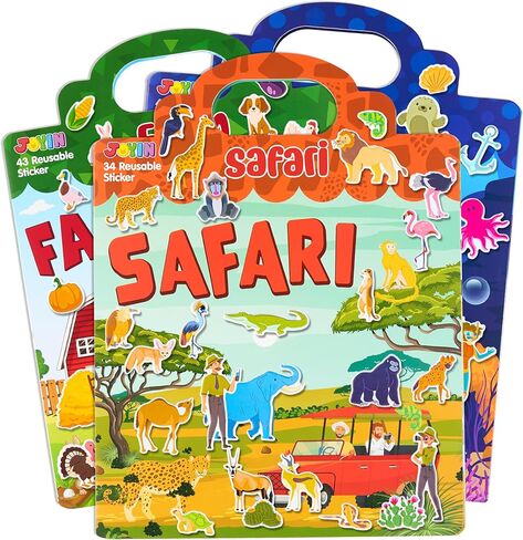 JOYIN 3 Sets Dress-Up Reusable Sticker Book for Toddlers, 3D Sticker Book for Kids 3 4 5, Travel Essentials, Airplane Activity Toys, Crafts Gifts, Birthday Gifts - Fashion, Mermaid, Princess in Kuwait