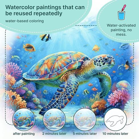 24pc Reusable Water Painting Books for Seniors: Mess-Free Dementia Activity with 2 Pens & 5 Themes (Animals, Pets, Farm, Ocean, Vintage) | Sensory Relaxing Gift for Alzheimer‘s Care & Nursing Home in Saudi Arabia