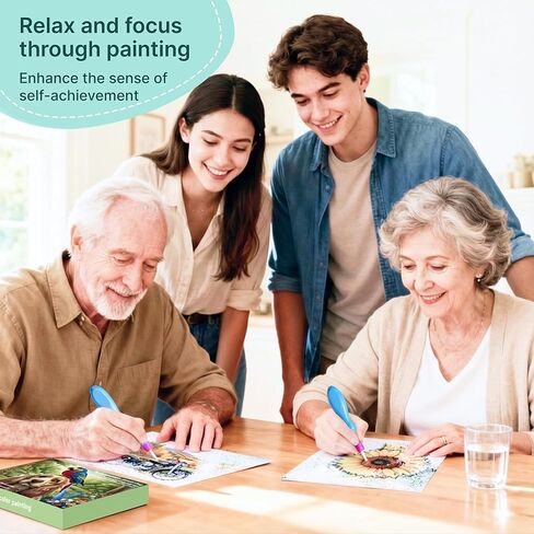 24pc Reusable Water Painting Books for Seniors: Mess-Free Dementia Activity with 2 Pens & 5 Themes (Animals, Pets, Farm, Ocean, Vintage) | Sensory Relaxing Gift for Alzheimer‘s Care & Nursing Home in Saudi Arabia