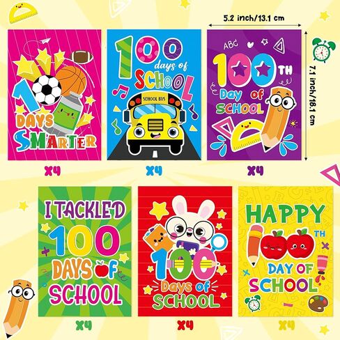 ANGOLIO 24 قطعة 100 يوم من كتب التلوين المدرسية للأطفال، كتب التلوين للأطفال DIY 100 يوم للاحتفال بالفصل الدراسي، لوازم الحفلات، جوائز الألعاب، حشو حقائب الهدايا، مكافآت القراءة in Saudi Arabia
