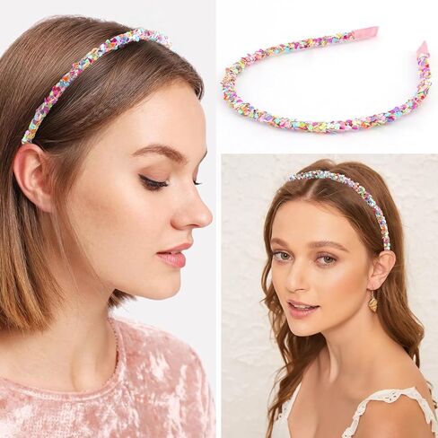6 قطع من عصابات الرأس الرقيقة اللامعة للنساء والفتيات والأطفال الصغار عصابات رأس وردية رفيعة لامعة وإكسسوارات شعر وردية لهدايا عيد الحب وأعياد الميلاد in Kuwait