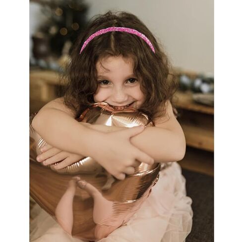 6 قطع من عصابات الرأس الرقيقة اللامعة للنساء والفتيات والأطفال الصغار عصابات رأس وردية رفيعة لامعة وإكسسوارات شعر وردية لهدايا عيد الحب وأعياد الميلاد in Kuwait