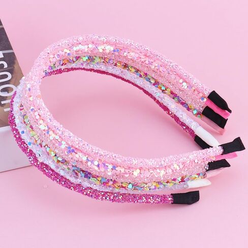 6 قطع من عصابات الرأس الرقيقة اللامعة للنساء والفتيات والأطفال الصغار عصابات رأس وردية رفيعة لامعة وإكسسوارات شعر وردية لهدايا عيد الحب وأعياد الميلاد in Kuwait