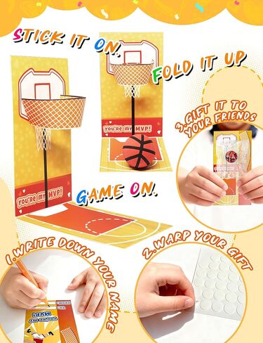 30 Pcs Valentines Cards for Kids with Sports Ball Erasers, 5 Design Valentine Sports Erasers with Valentines Cards, Kids Valentines Classroom Exchange Prizes Party Favor, Boys Valentines Gift in Saudi Arabia