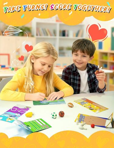 30 Pcs Valentines Cards for Kids with Sports Ball Erasers, 5 Design Valentine Sports Erasers with Valentines Cards, Kids Valentines Classroom Exchange Prizes Party Favor, Boys Valentines Gift in Saudi Arabia