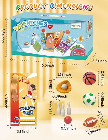 30 Pcs Valentines Cards for Kids with Sports Ball Erasers, 5 Design Valentine Sports Erasers with Valentines Cards, Kids Valentines Classroom Exchange Prizes Party Favor, Boys Valentines Gift in Saudi Arabia
