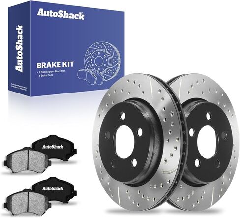 Autoshack Front Brake Kit Replacement for 2008-2012 Jeep Liberty 2007-2011 Dodge Nitro 3.7L 4.0L V6 4WD RWD Disc Brake Rotors with Ceramic Brake Pads 11.7" (296.0 mm) RSCD63044-63044-1273-2-4 in Saudi Arabia