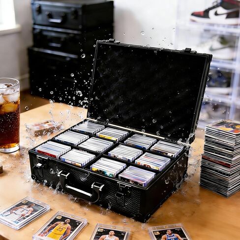 Sports Card Storage Box: 3500 Card Capacity Aluminum Trading Card Storage Case for Large Card Collections Home Study Collectors - Guard Your Collection's Value & Pride of Curation in Saudi Arabia
