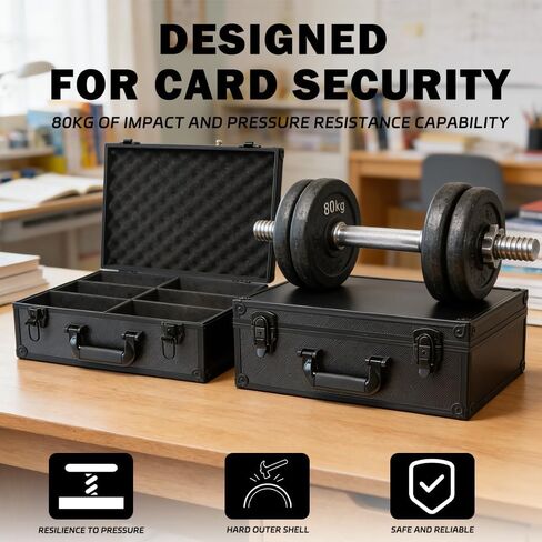 Sports Card Storage Box: 3500 Card Capacity Aluminum Trading Card Storage Case for Large Card Collections Home Study Collectors - Guard Your Collection's Value & Pride of Curation in Saudi Arabia