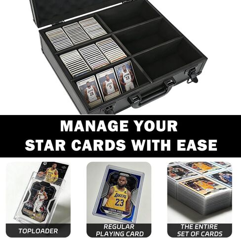 Sports Card Storage Box: 3500 Card Capacity Aluminum Trading Card Storage Case for Large Card Collections Home Study Collectors - Guard Your Collection's Value & Pride of Curation in Saudi Arabia