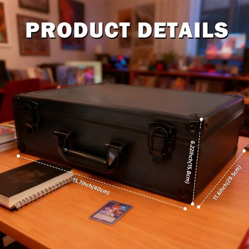 Sports Card Storage Box: 3500 Card Capacity Aluminum Trading Card Storage Case for Large Card Collections Home Study Collectors - Guard Your Collection's Value & Pride of Curation in Saudi Arabia