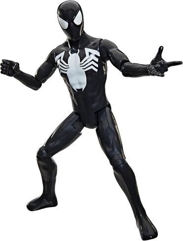 SPIDER-MAN Marvel Titan Series Black Suit Action Figure, 12-Inch-Scale (30 cm) Super Hero Toys for Kids Ages 4+ in Saudi Arabia