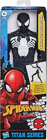 SPIDER-MAN Marvel Titan Series Black Suit Action Figure, 12-Inch-Scale (30 cm) Super Hero Toys for Kids Ages 4+ in Saudi Arabia