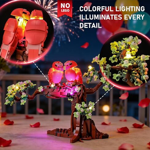 مجموعة إضاءة BRIKSMAX 2.0 متوافقة مع مجموعات بناء Lego Ideas Love Birds 21365 - مجموعات إضاءة LED الأصلية (الملحقات فقط) للعرض، هدية وهواة جمع الهدايا المثالية لعيد الحب in Saudi Arabia
