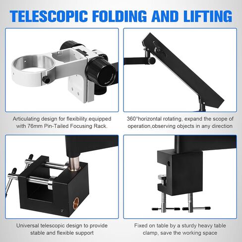 Generic Extension Articulating Clamp Holder Bracket Arm with Table Clip Articulating Arm Pillar Clamp Holder Bracket Adjusted Up and Down for Digital Microscope in Saudi Arabia