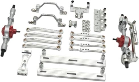 1/16 RC Vehicle Upgrade Kit Steering Rod Tie Metal Front and Rear Axle Assembly for C64, Argent in Kuwait