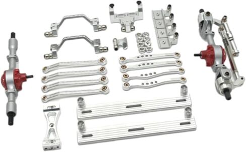 1/16 RC Vehicle Upgrade Kit Steering Rod Tie Metal Front and Rear Axle Assembly for C64, Argent in Kuwait