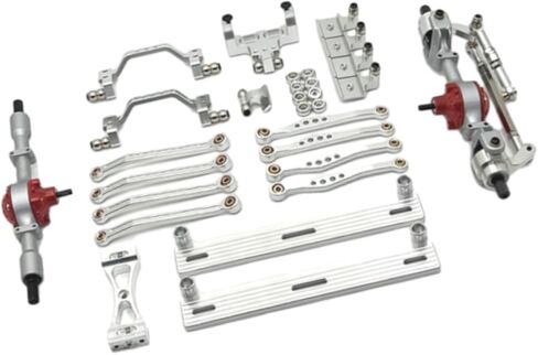 1/16 RC Vehicle Upgrade Kit Steering Rod Tie Metal Front and Rear Axle Assembly for C64, Argent in Kuwait