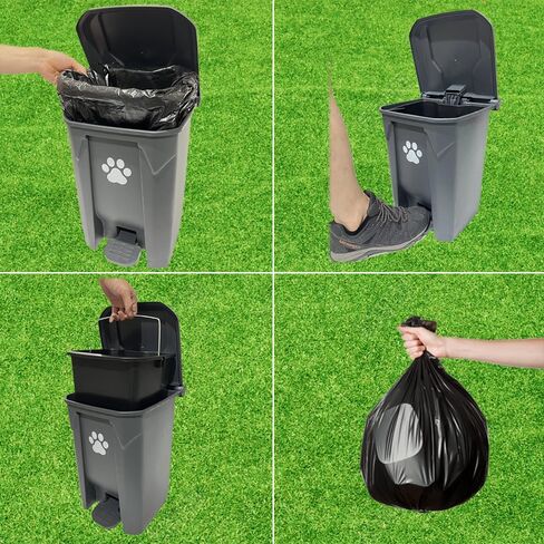 100 كيس براز للكلاب بحجم 23.6 × 21.6 بوصة لسلة قمامة براز الكلاب بسعة 20 لتر، باللون الأسود in Kuwait