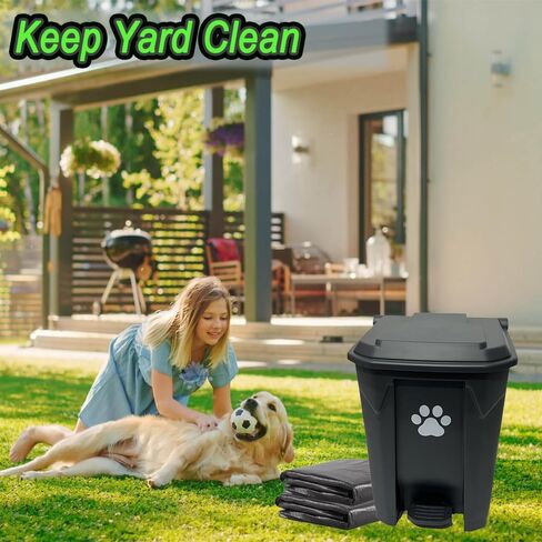 100 كيس براز للكلاب بحجم 23.6 × 21.6 بوصة لسلة قمامة براز الكلاب بسعة 20 لتر، باللون الأسود in Kuwait