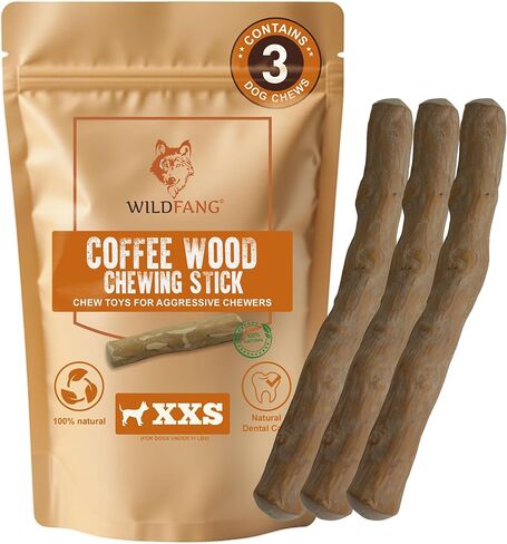 Wildfang® Coffee Wood Dog Chew, Large - Tough Chew Toys for Aggressive Chewers, Dog Teething Toys for Puppies, Training for Chewing Muscles, Coffee Tree Sticks for Large Dogs (55-99 lbs) in Saudi Arabia