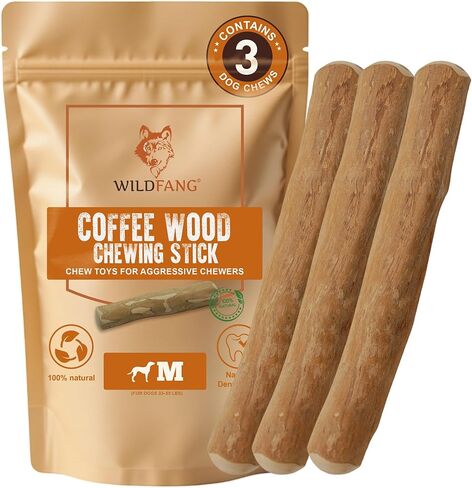 Wildfang® Coffee Wood Dog Chew, Large - Tough Chew Toys for Aggressive Chewers, Dog Teething Toys for Puppies, Training for Chewing Muscles, Coffee Tree Sticks for Large Dogs (55-99 lbs) in Saudi Arabia