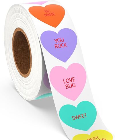 Heart Stickers, Valentines Stickers, Conversation Hearts Sticker for Kids, 500pcs 1" Self-Adhesive Love Crafts Labels for Valentine's Candy Wedding Classroom Cards Boxes Envelope Seals Decorations in Kuwait