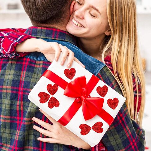 Heart Stickers, Valentines Stickers for Kids, 1 inch Holographic Self Adhesive Glitter Red Heart Sticker for Valentine's Day Love Decorations Wedding Envelope Seal Gift Decorative Label Sticke,500 pcs in Kuwait