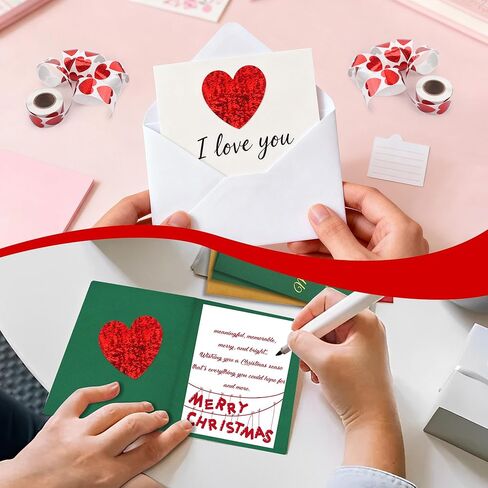 Heart Stickers, Valentines Stickers for Kids, 1 inch Holographic Self Adhesive Glitter Red Heart Sticker for Valentine's Day Love Decorations Wedding Envelope Seal Gift Decorative Label Sticke,500 pcs in Kuwait