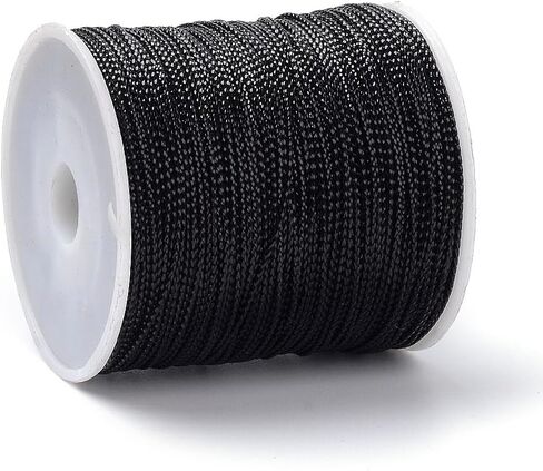 Metallic Threads 109 Yards 1mm Green Braid Polyester Decorative String Thread Craft Cord for DIY Macrame Jewelry Making Knitting Knotting Crafting Hair Decor in Saudi Arabia