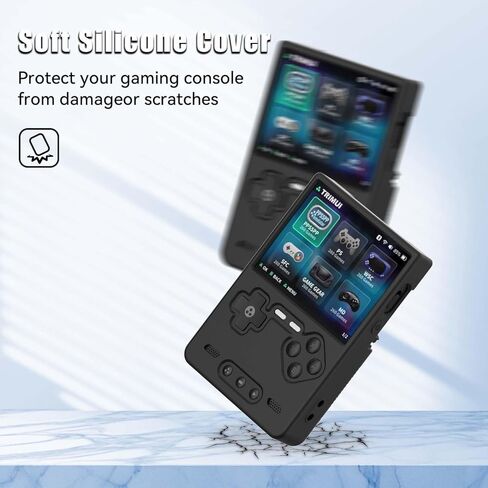 Silicone Case for Trimui Brick Retro Handheld Game Console, Soft Skin Cover for Trimui Brick Accessories, Anti-Scratch Washable TrimuiBrick with Lanyard (Black) in Saudi Arabia