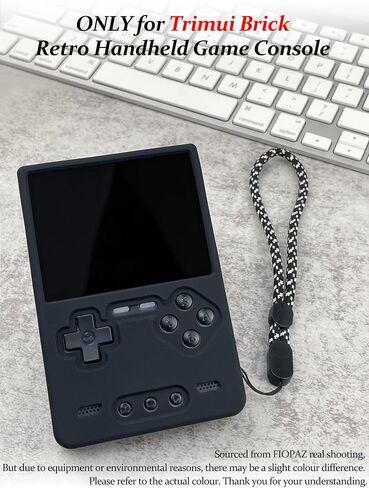 Silicone Case for Trimui Brick Retro Handheld Game Console, Soft Skin Cover for Trimui Brick Accessories, Anti-Scratch Washable TrimuiBrick with Lanyard (Black) in Saudi Arabia
