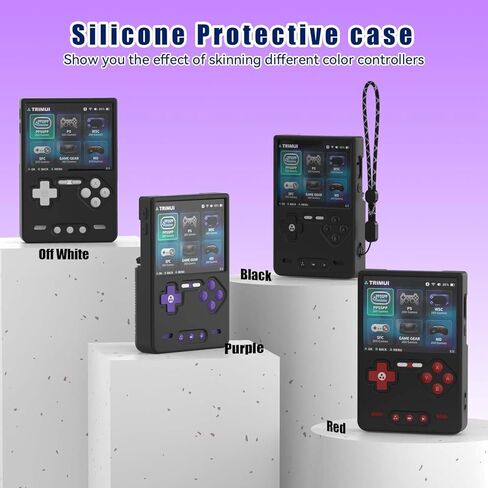 Silicone Case for Trimui Brick Retro Handheld Game Console, Soft Skin Cover for Trimui Brick Accessories, Anti-Scratch Washable TrimuiBrick with Lanyard (Black) in Saudi Arabia