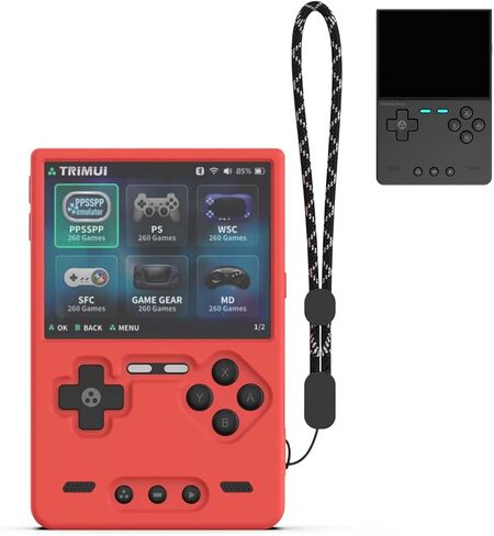 Silicone Case for Trimui Brick Retro Handheld Game Console, Soft Skin Cover for Trimui Brick Accessories, Anti-Scratch Washable TrimuiBrick with Lanyard (Black) in Saudi Arabia
