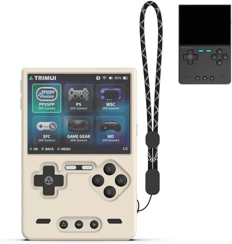 Silicone Case for Trimui Brick Retro Handheld Game Console, Soft Skin Cover for Trimui Brick Accessories, Anti-Scratch Washable TrimuiBrick with Lanyard (Black) in Saudi Arabia