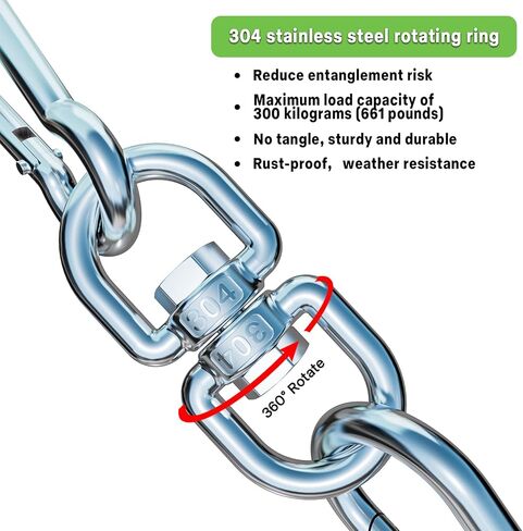 Dog Tie Out Cable and Stake for Camping,360°Swivel Dog Run- No Tangle,with 20FT Heavy Duty Cable,Rust Proof Runner Can Hold Up to 150 LBS Dogs for Park,Camping, Suitable for Any Tie Out Cable in Saudi Arabia