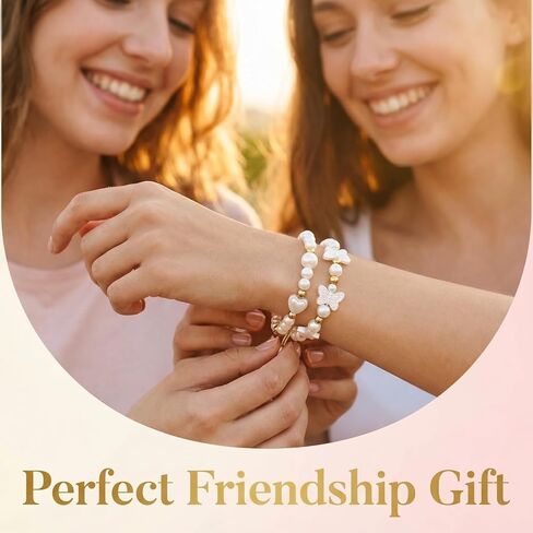 520Pcs/box White & Gold Beads Kit for Jewelry Making, Spacer Pearl Beads for Bracelets, Bow Butterfly Heart Star Shapes, DIY Friendship Charms Necklace & Phone Charm Supplies Craft Gifts in Saudi Arabia