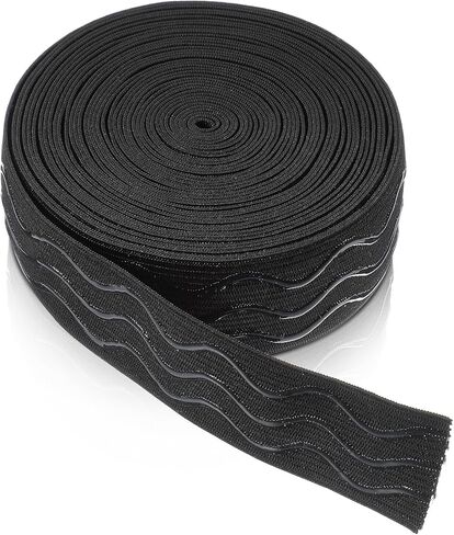 5 Yards Silicone Gripper Tape for Clothing, 1 inch Black Silicone Grip Tape Non-Slip Elastic Band for Sewing, 3 Silicone-Textures for Sewing Projects & Wig Making, Total Length 5 Yards (196.85 inch) in Saudi Arabia